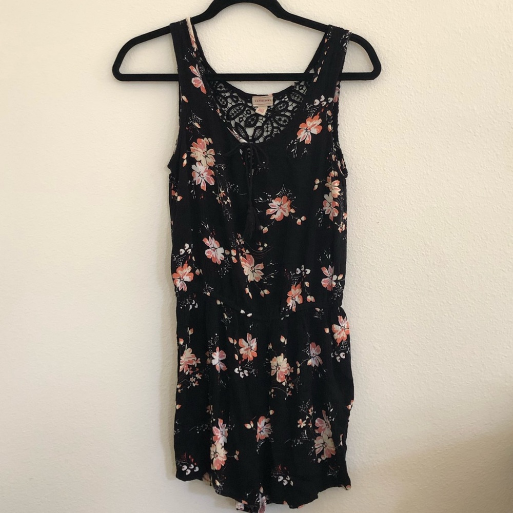Cape Juby Black floral romper XS